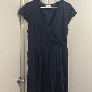 Elegant Blue Wrap Dress